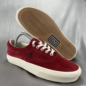Polo Ralph Lauren Keaton Red Corduroy Pony Shoes Sneakers Men's 7.5 US / 40.5 EU